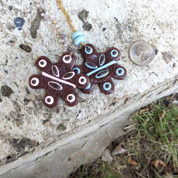 taino sun blue and pink necklace