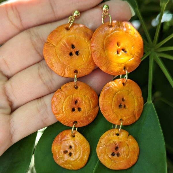 Three Tier Tostones Earrings