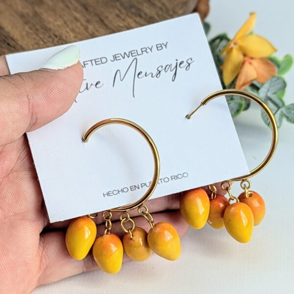 boho style mango earrings on hand