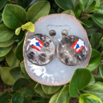 Puerto Rican Flag On The Moon With Beads Earrings
