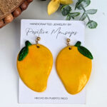 Large Mango Fruit Stud Dangle Earrings