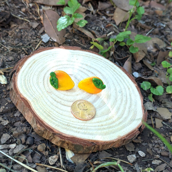 mango stud earrings size comparison