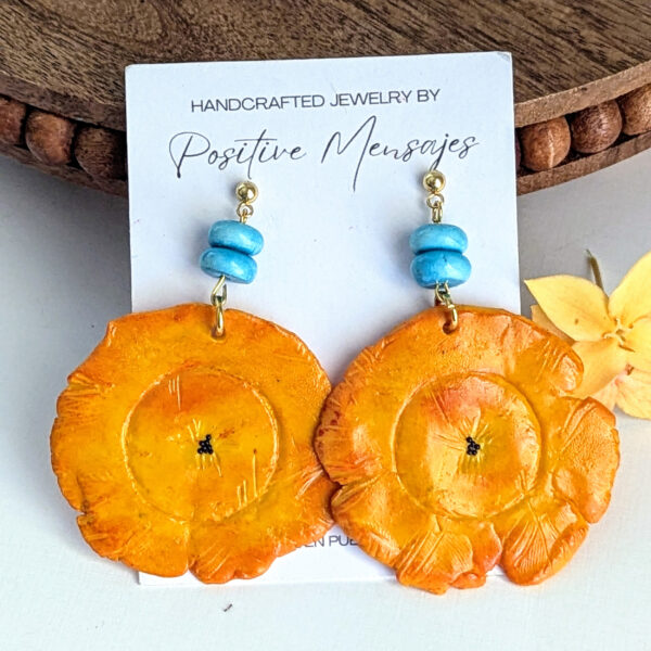 puerto rico tostones earrings on wood