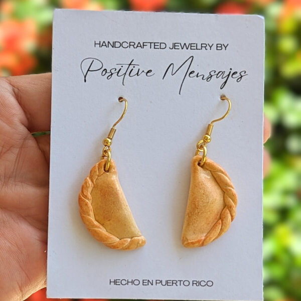Puerto Rico empanadilla de pizza gold earrings