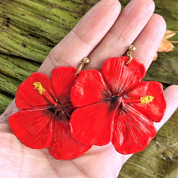 Large Flor De Maga Puerto Rico Flower Earrings - Image 5