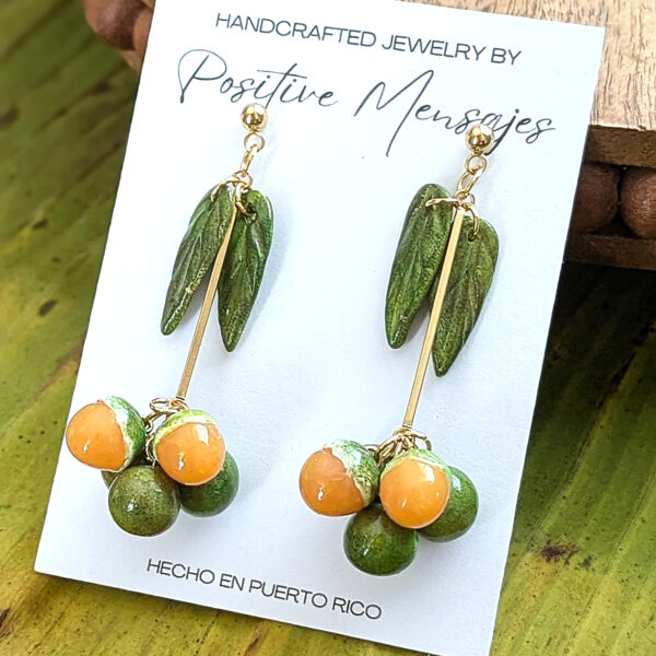 Mini Quenepa Bunch Fruit Earrings - Image 4