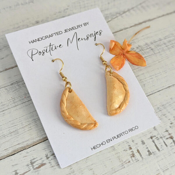 gold empanada earrings