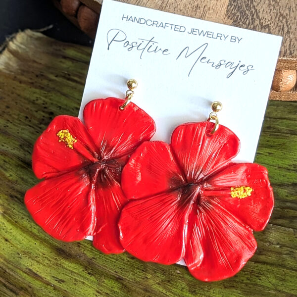 Large Flor De Maga Puerto Rico Flower Earrings - Image 2