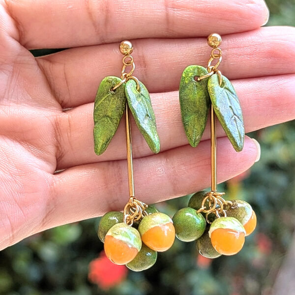 Mini Quenepa Bunch Fruit Earrings - Image 4