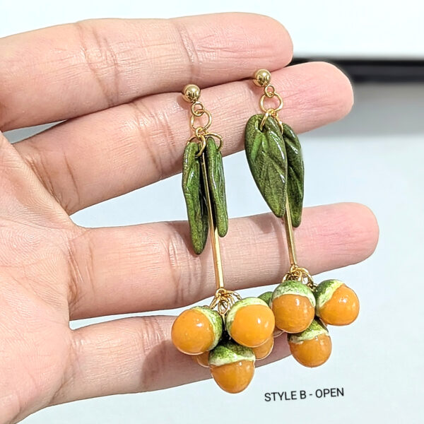 Mini Quenepa Bunch Fruit Earrings - Image 5