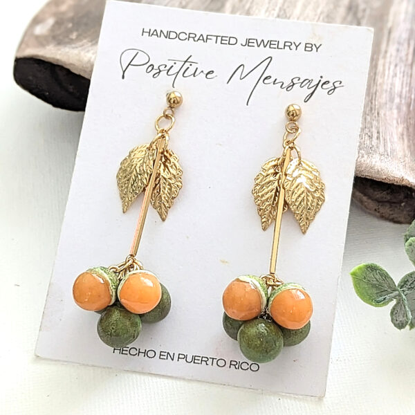 Mini Quenepa Bunch Fruit Earrings - Image 4