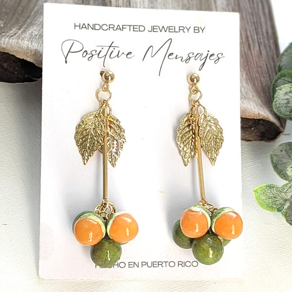 Mini Quenepa Bunch Fruit Earrings - Image 5