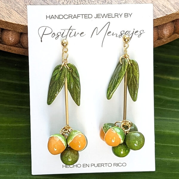 Mini Quenepa Bunch Fruit Earrings - Image 3