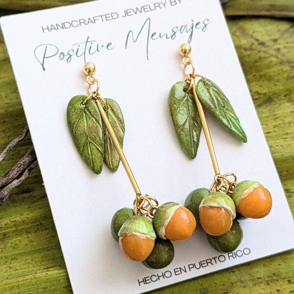 Mini Quenepa Bunch Fruit Earrings - Image 3