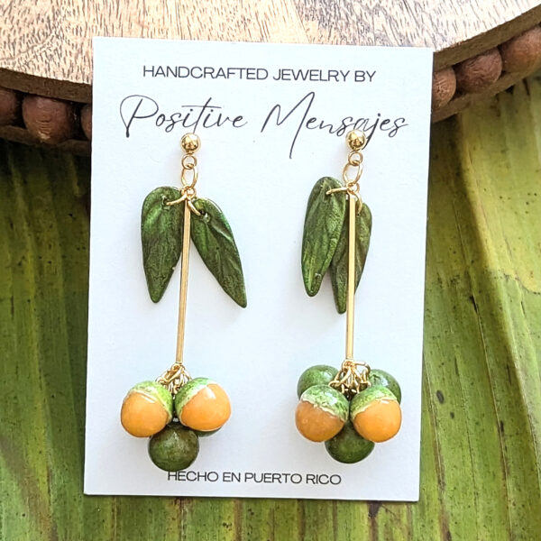 Mini Quenepa Bunch Fruit Earrings - Image 2