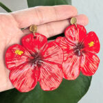 Large Flor De Maga Puerto Rico Flower Earrings