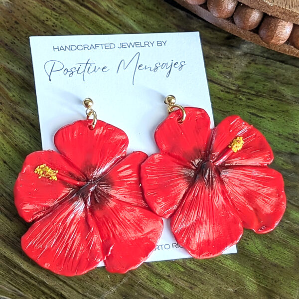 Large Flor De Maga Puerto Rico Flower Earrings - Image 3