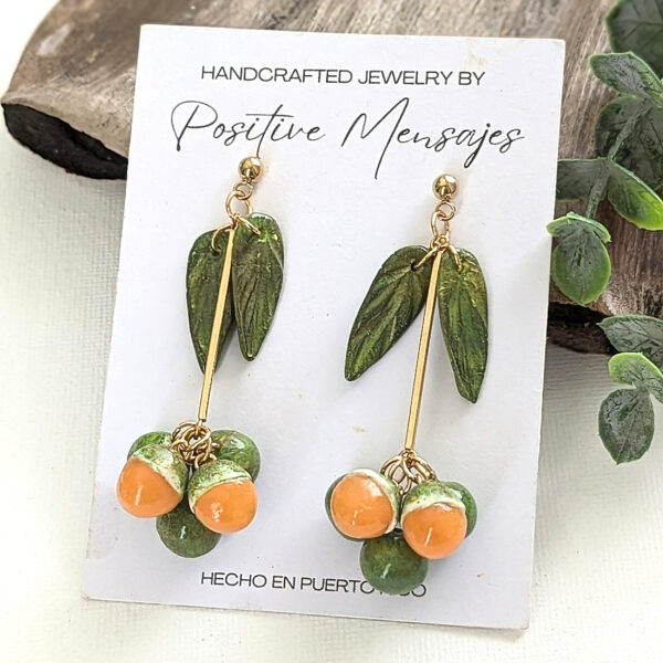 Mini Quenepa Bunch Fruit Earrings - Image 2