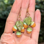 Quenepa Fruit With Leaves Earrings