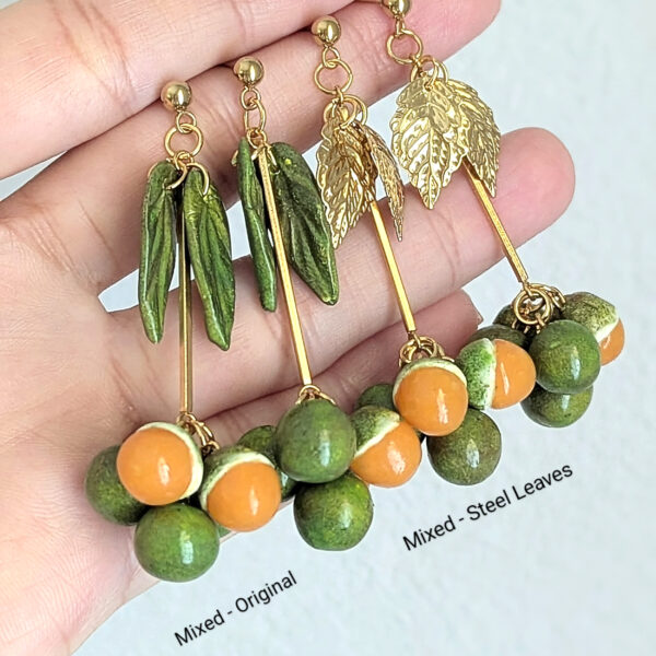 Mini Quenepa Bunch Fruit Earrings - Image 3