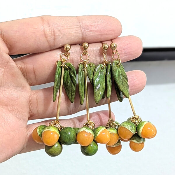 Mini Quenepa Bunch Fruit Earrings - Image 6