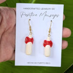 Puerto Rican Coquito Bottle Earrings with Bow