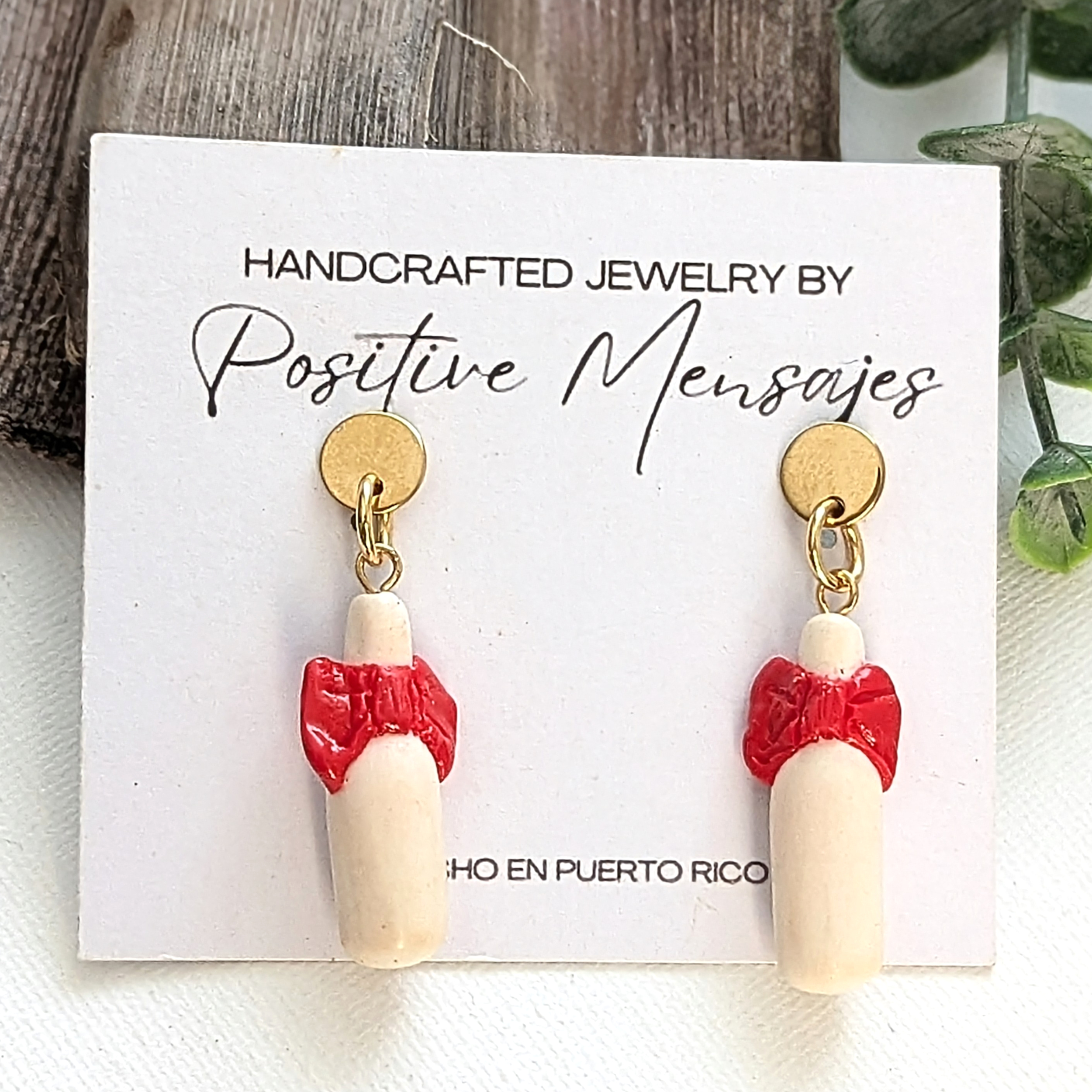Puerto Rican Coquito Bottle Earrings with Bow