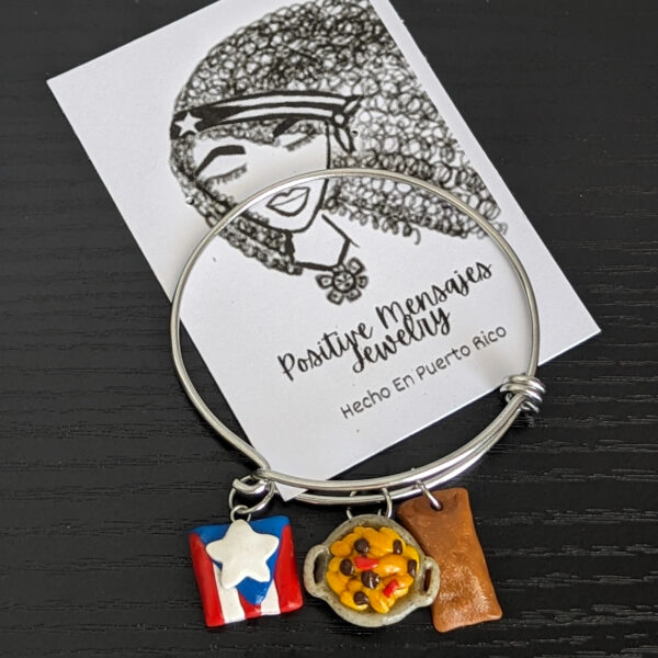 Puerto rico food bracelet with jewelry card