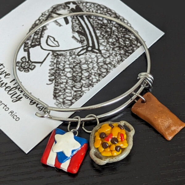 Boricua handmade bracelet on jewelry girl card