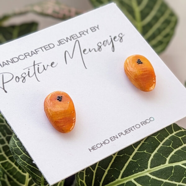 yellow plantain earrings on plant