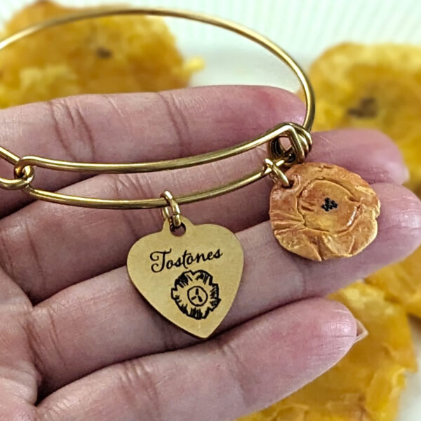 tostones bracelet on hand