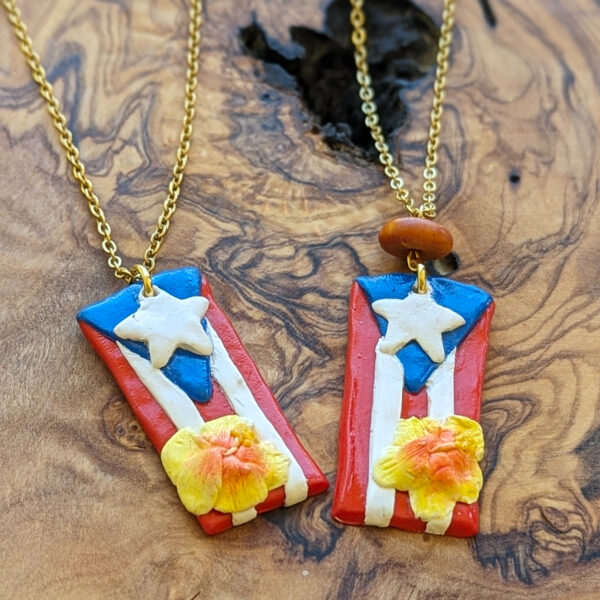 Puerto Rican Flag Maga Flower Necklace - Image 6