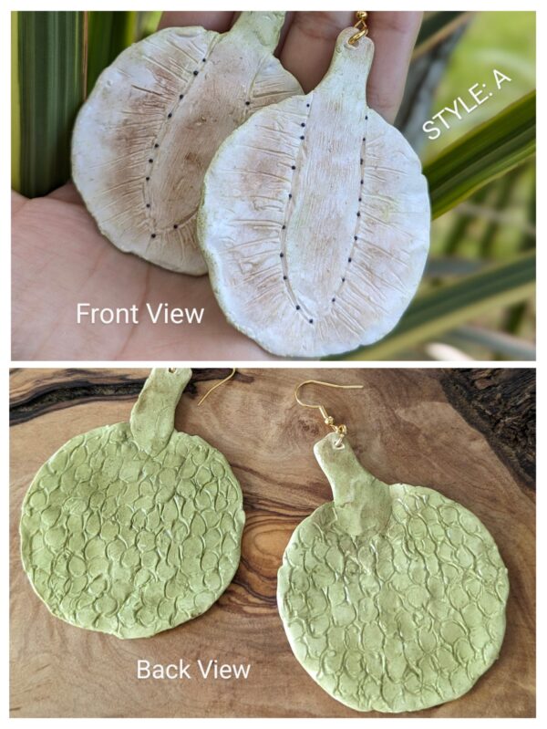 Large Puerto Rico Pana Fruit Earrings - Image 3