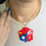 Puerto Rico Flor De Maga Flag Necklace