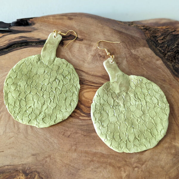 Large Puerto Rico Pana Fruit Earrings - Image 2