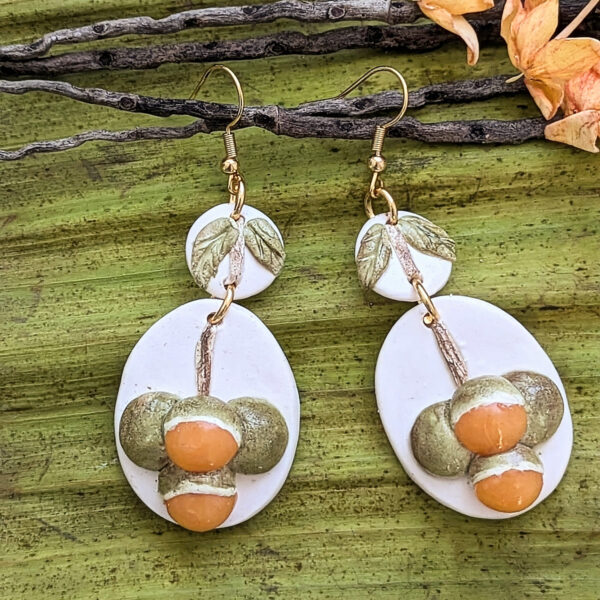 Puerto Rico quenepa earrings on branches