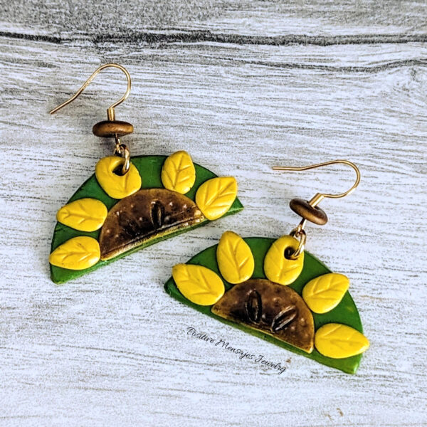 joyería artesanal taino sunflower earrings