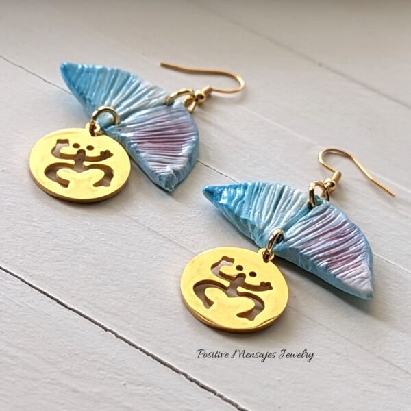 taino Coqui Mermaid earrings side view