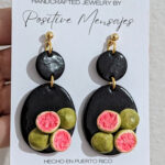 Guayaba Pink Guava Fruit Statement Earrings