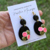 pink and green guayaba earrings side view