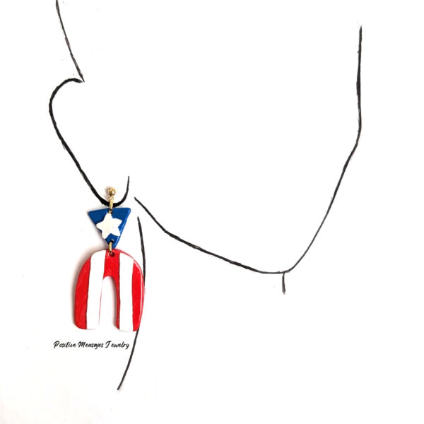 puerto rican flag earrings on drawing