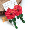 long hibiscus earrings left view