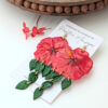 handmade big hibiscus flowers with wood background