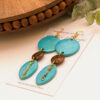 teal blue taino earrings right view