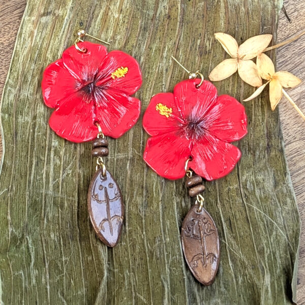 Flor De Maga Taino Earrings With Beads - Image 6