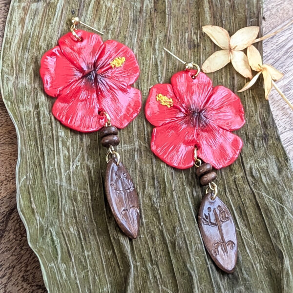 Flor De Maga Taino Earrings With Beads - Image 5