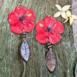 Flor De Maga Taino Earrings With Beads