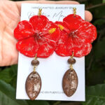 Flor De Maga Taino Earrings With Beads