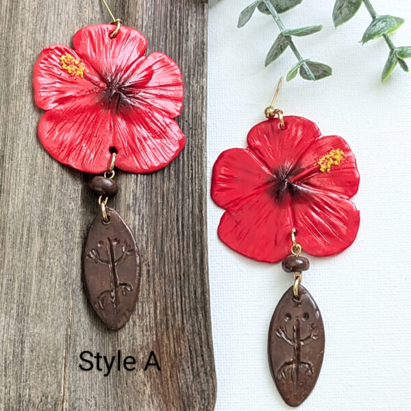 Flor De Maga Taino Earrings With Beads - Image 3
