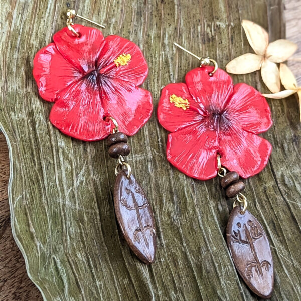 Flor De Maga Taino Earrings With Beads - Image 3